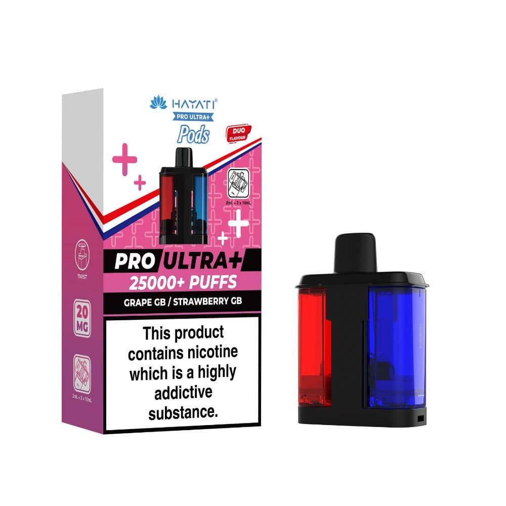 Hayati Pro Ultra Plus 25K Pods Grape GB / Strawberry GB