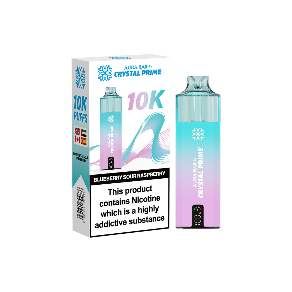 Crystal Prime Aura Bar 10K Prefilled Vape Kit Blueberry Sour Raspberry
