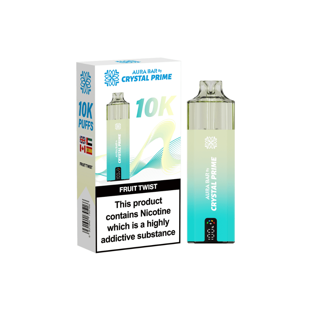 Crystal Prime Aura Bar 10K Prefilled Vape Kit Fruit Twist