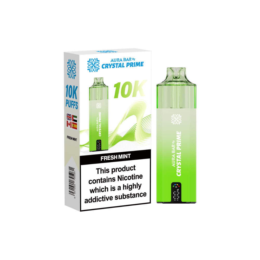 Crystal Prime Aura Bar 10K Prefilled Vape Kit Fresh Mint