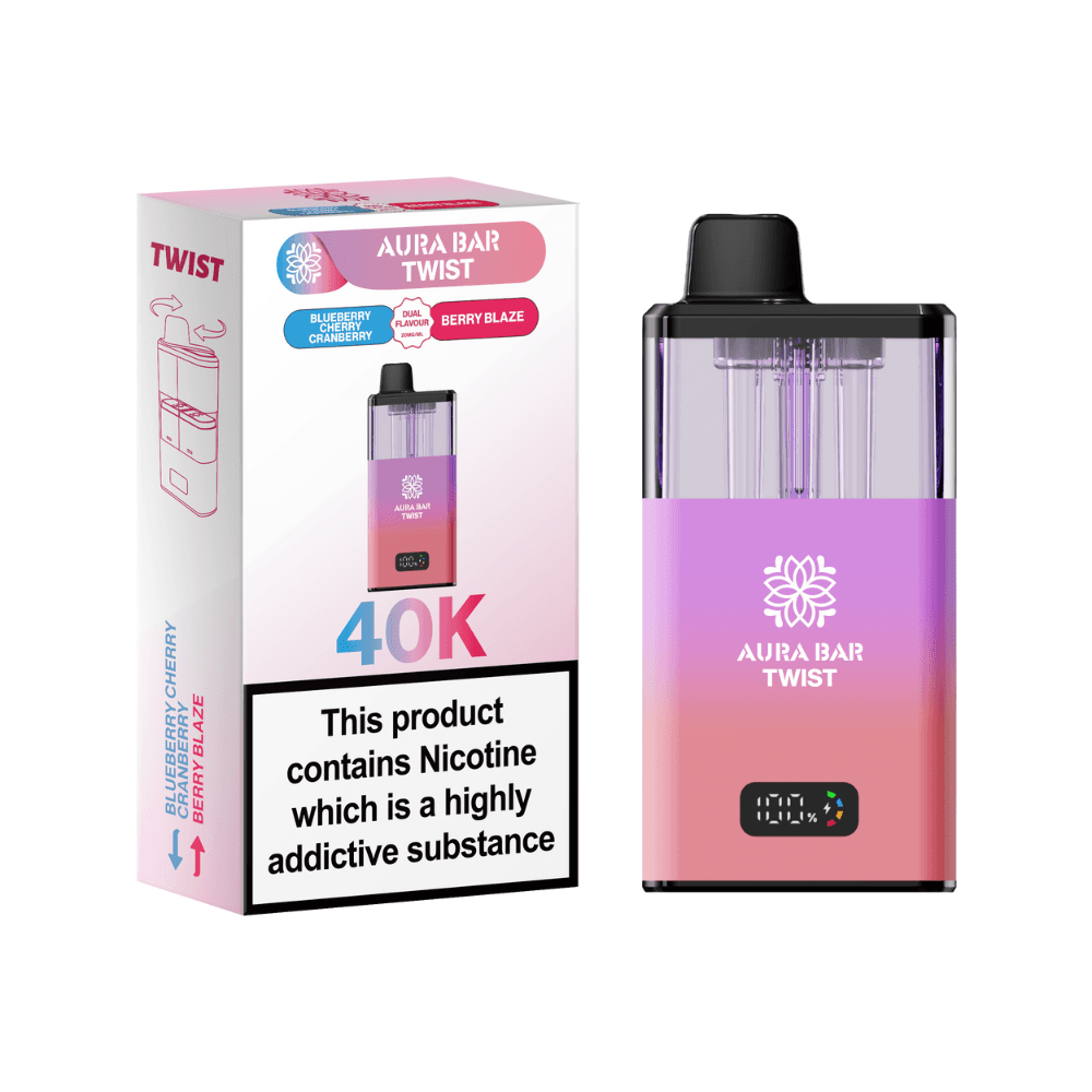 Crystal Prime Aura Bar Twist 40K Vape Kit Blueberry Cherry Cranberry / Berry Blaze