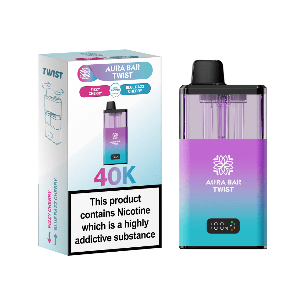 Crystal Prime Aura Bar Twist 40K Vape Kit Fizzy Cherry / Blue Razz Cherry
