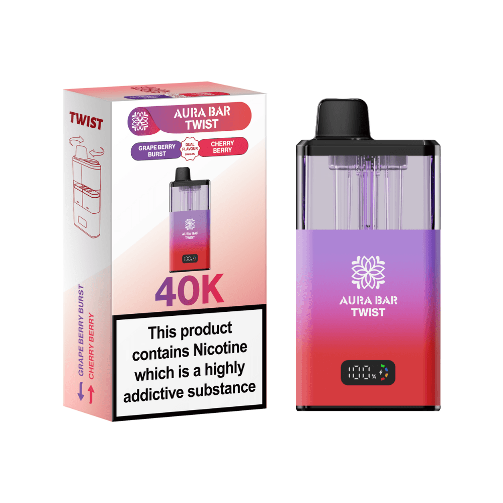 Crystal Prime Aura Bar Twist 40K Vape Kit Grape Berry Burst / Cherry Berry