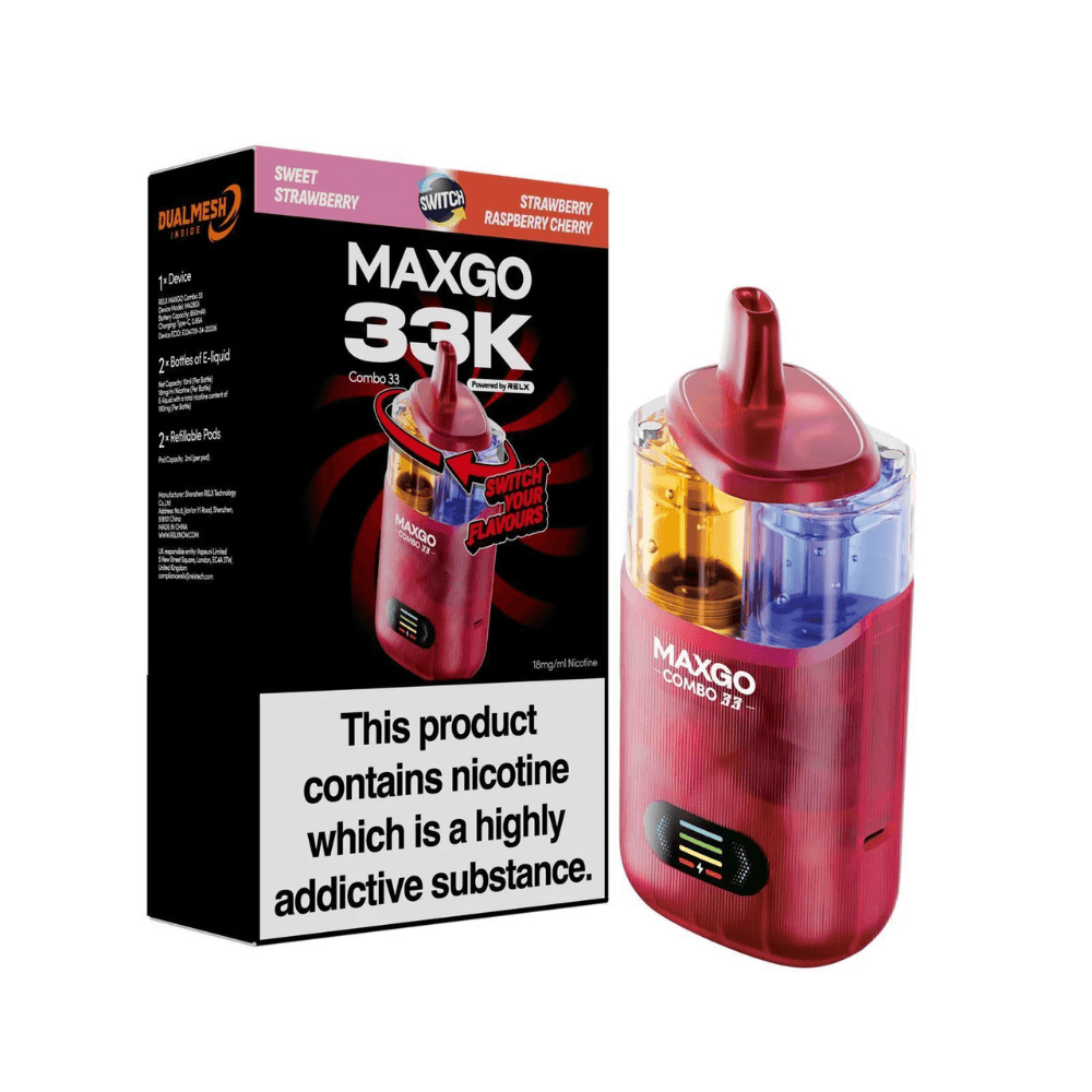 Maxgo 33k Prefilled Vape Kit Sweet Strawberry / Strawberry Raspberry Cherry