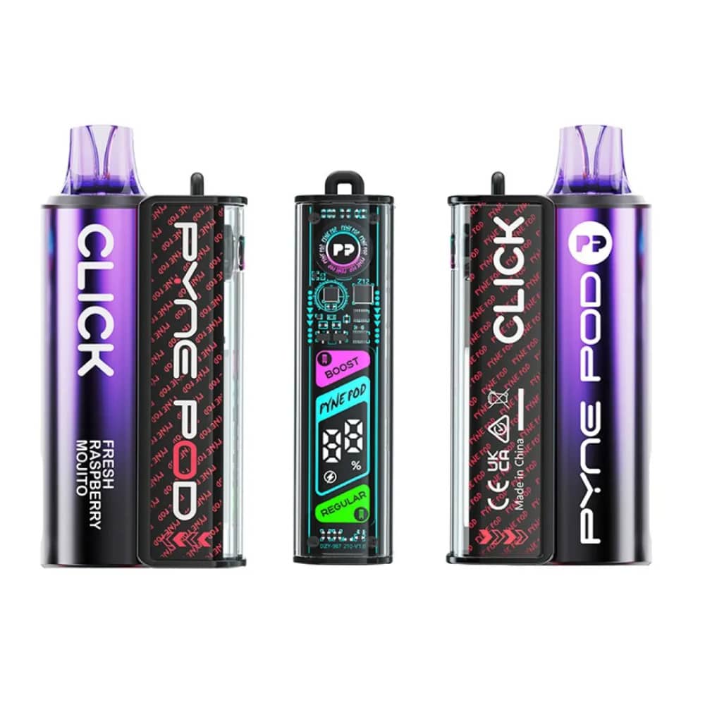 Pyne Pod Click 10k Prefilled Vape Kit Fresh Raspberry Mojito