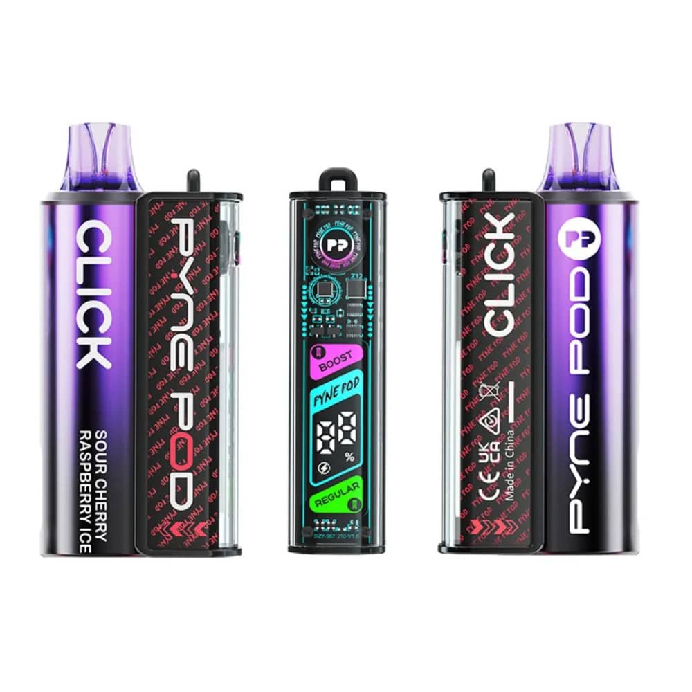 Pyne Pod Click 10k Prefilled Vape Kit Sour Cherry Raspberry