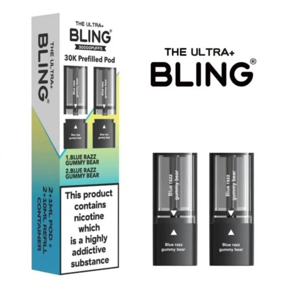 The Crystal Bling Ultra Plus 30k Pods Blue Razz Gummy Bear