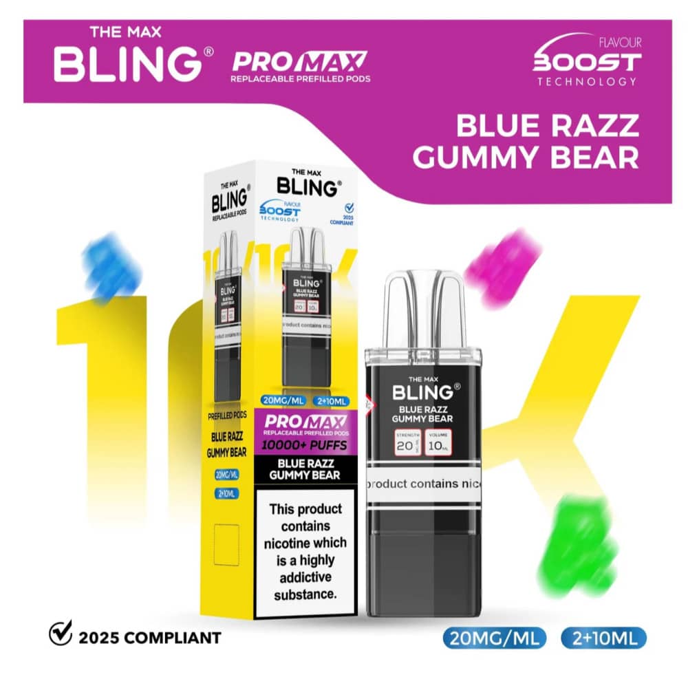 The Crystal Bling Pro Max 10k Pods Blue Razz Gummy Bear