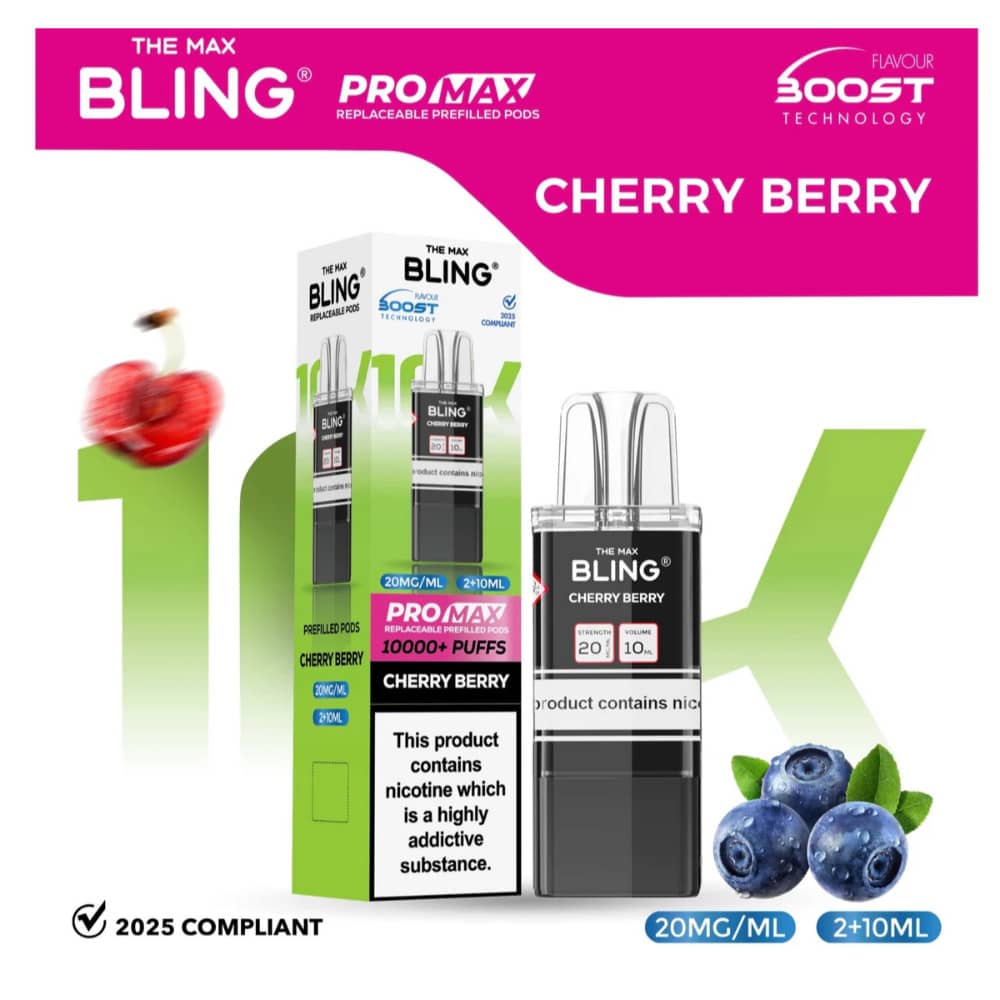 The Crystal Bling Pro Max 10k Pods Cherry Berry