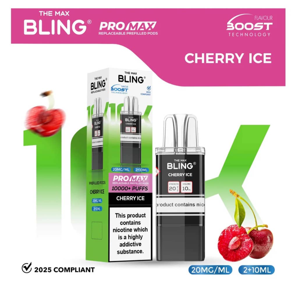The Crystal Bling Pro Max 10k Pods Cherry Ice