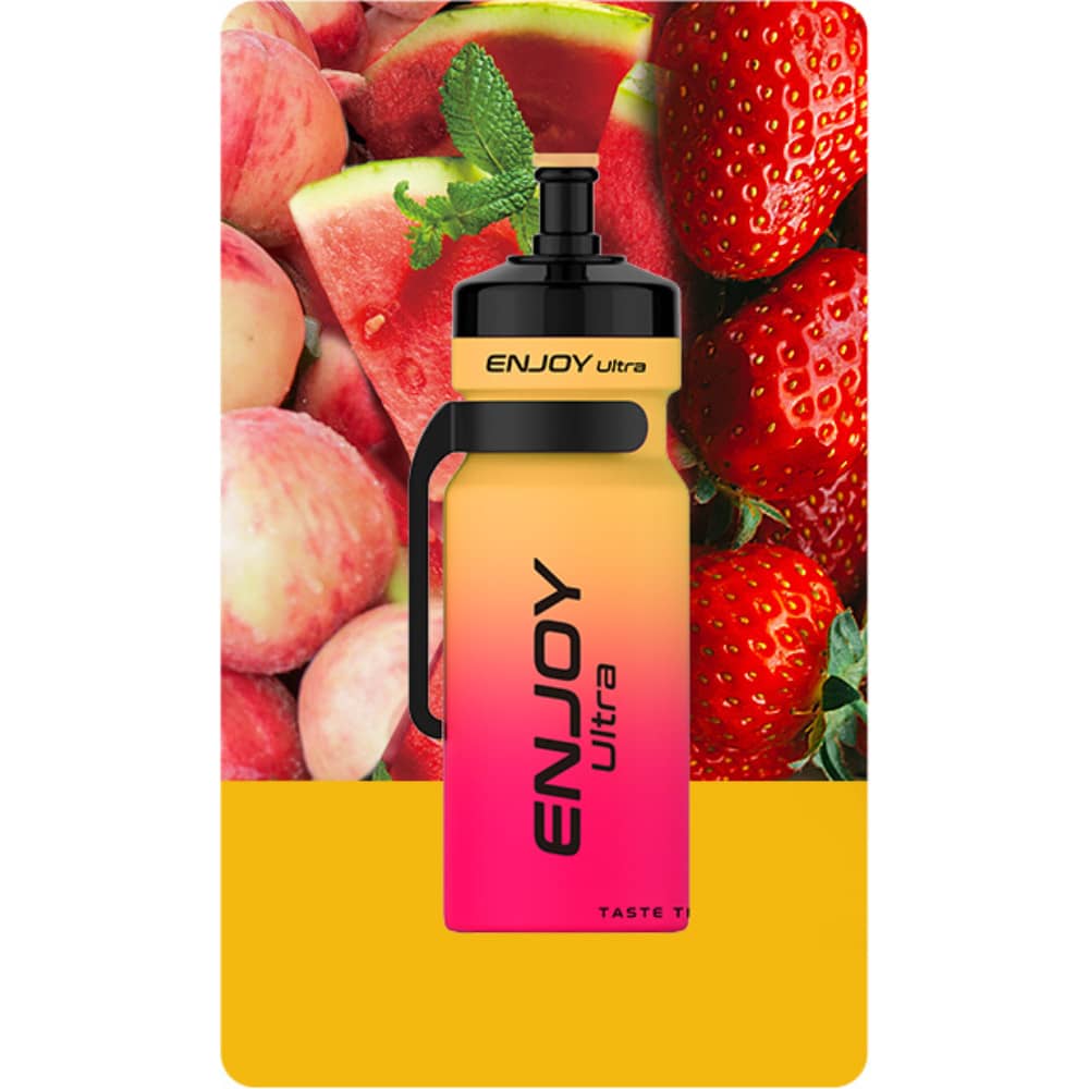 Enjoy Ultra Pro 9000 Prefilled Pod Vape Kit | Box of 10 Peach Watermelon Strawberry