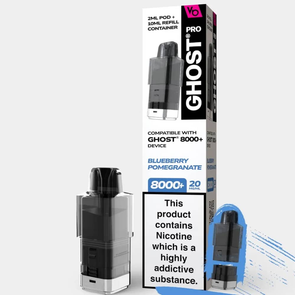 Vapes Bars Ghost Pro 8000 Pods Blueberry Pomegranate
