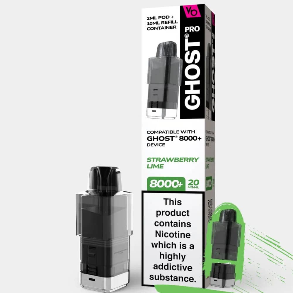 Vapes Bars Ghost Pro 8000 Pods Strawberry Lime