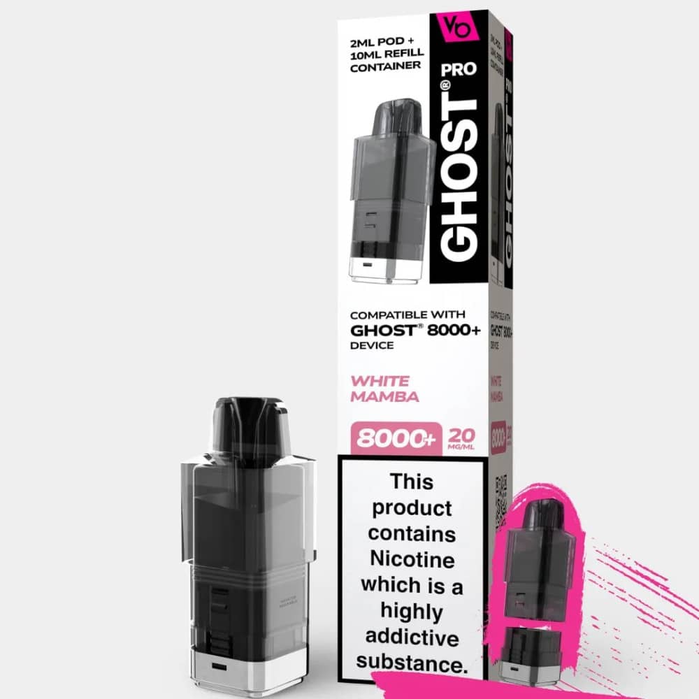 Vapes Bars Ghost Pro 8000 Pods White Mamba