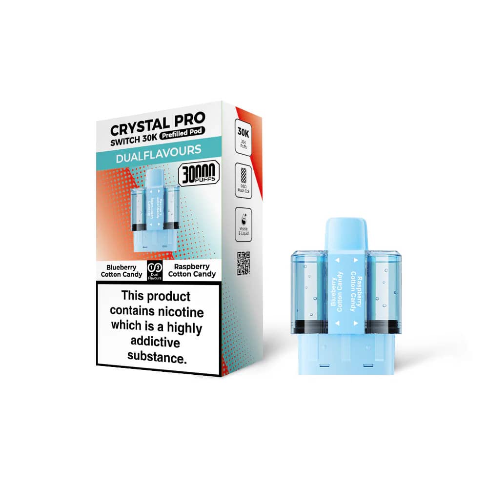 Crystal Pro Switch 30k Pods Blueberry Cotton Candy / Raspberry Cotton Candy