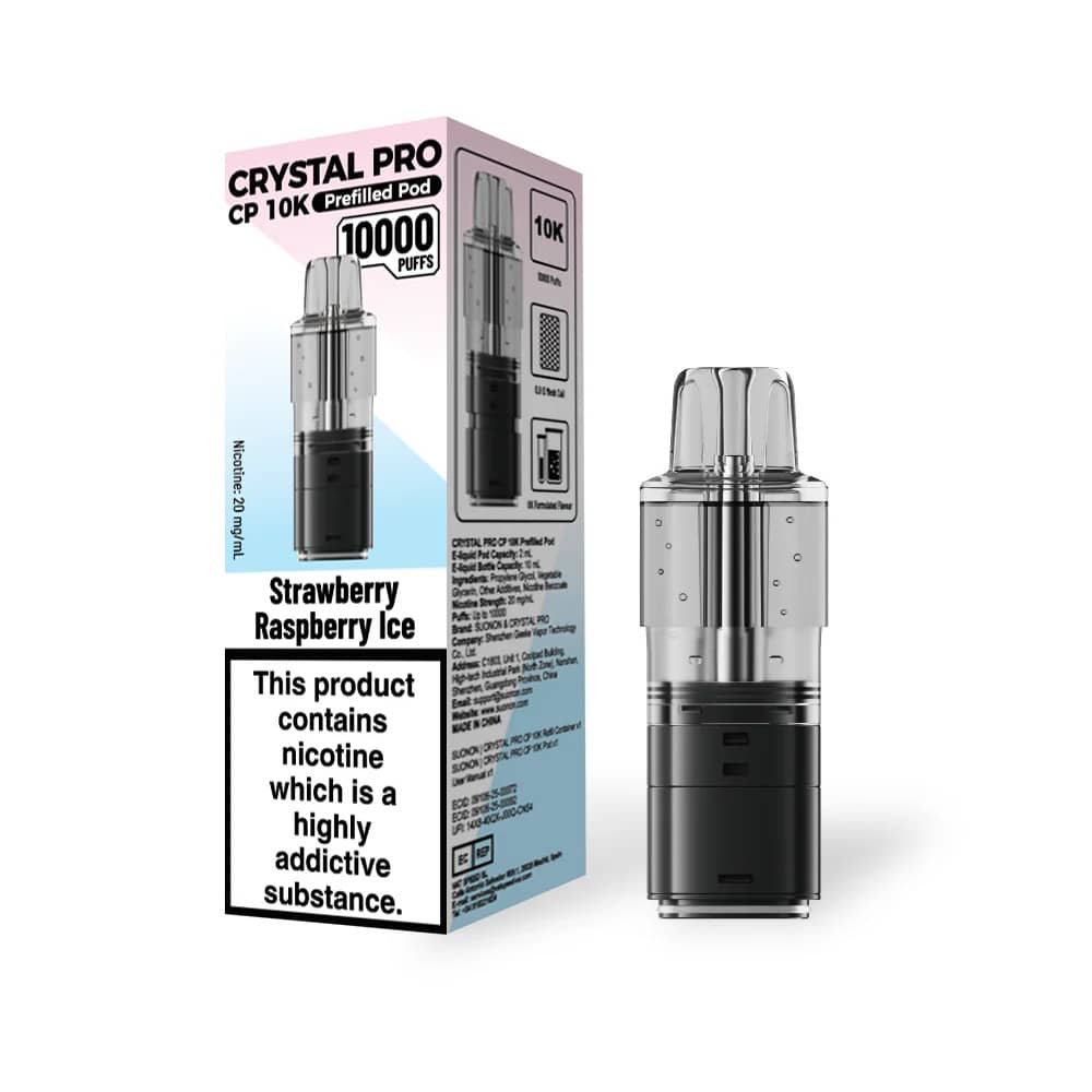 Crystal Pro CP 10k Pods Strawberry Raspberry Ice