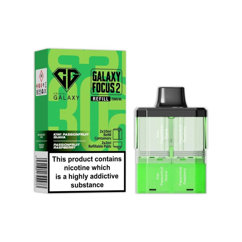 Crystal Galaxy 30k Focus 2 Pods Kiwi Passionfruit Guava / Passionfruit Raspberry