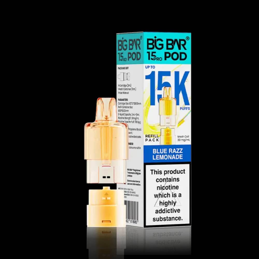 Big Bar Pro 15k Refill Pods (Box of 5) Blue Razz Lemonade