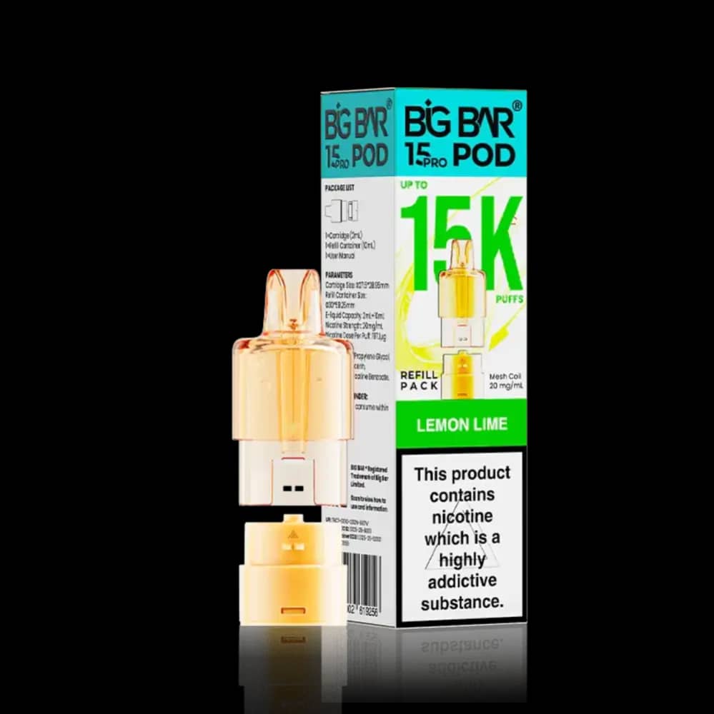 Big Bar Pro 15k Refill Pods (Box of 5) Lemon Lime