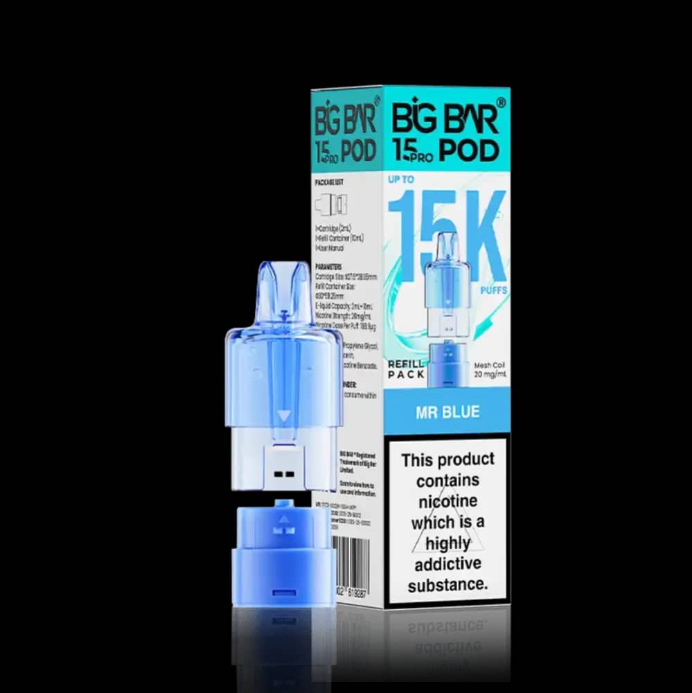 Big Bar Pro 15k Refill Pods (Box of 5) Mr Blue