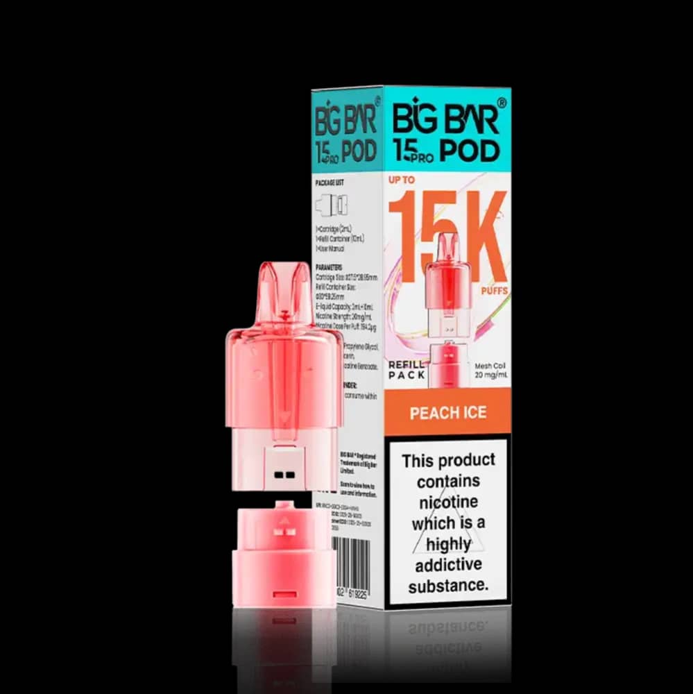Big Bar Pro 15k Refill Pods (Box of 5) Peach Ice