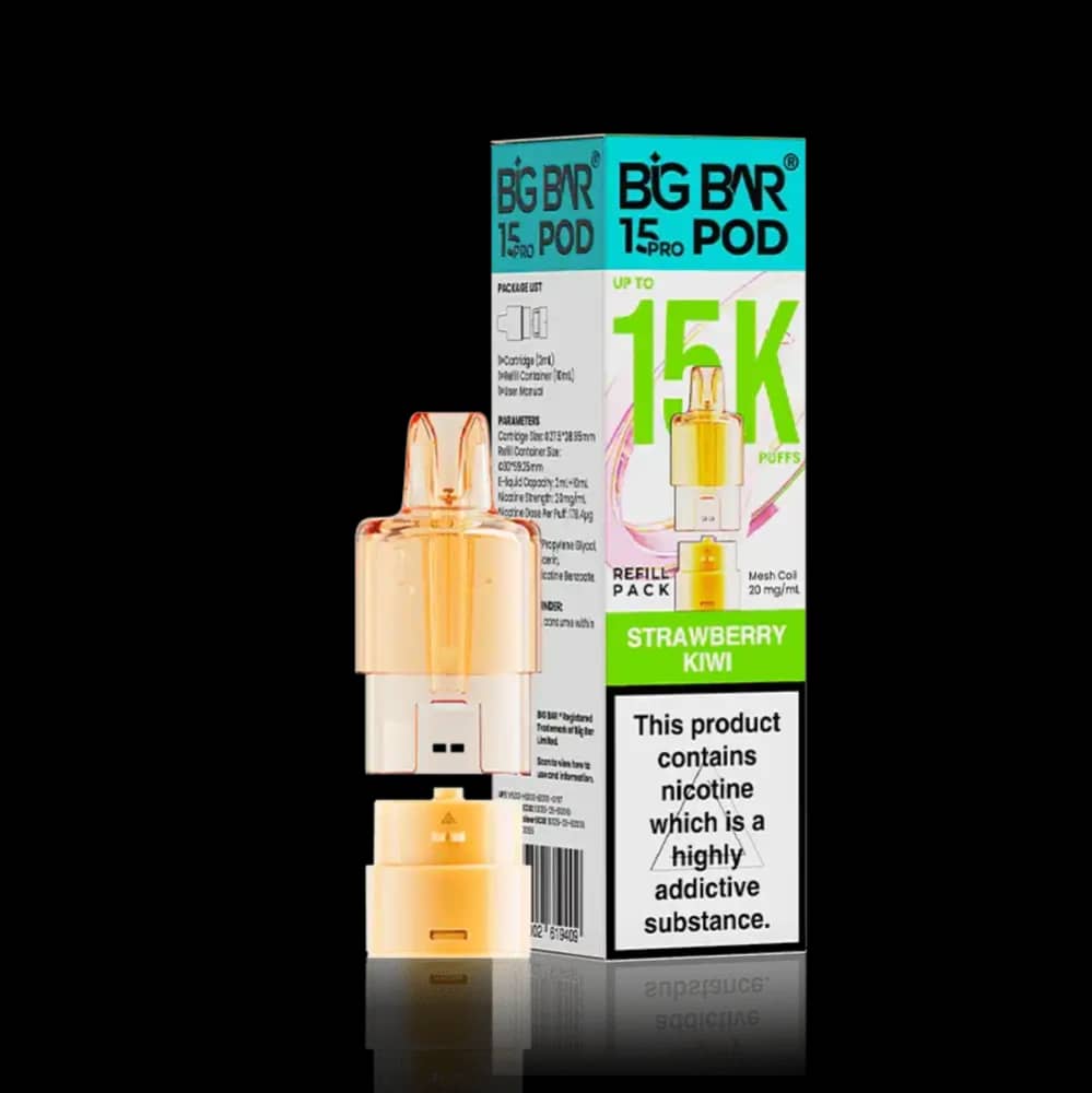 Big Bar Pro 15k Refill Pods (Box of 5) Strawberry Kiwi