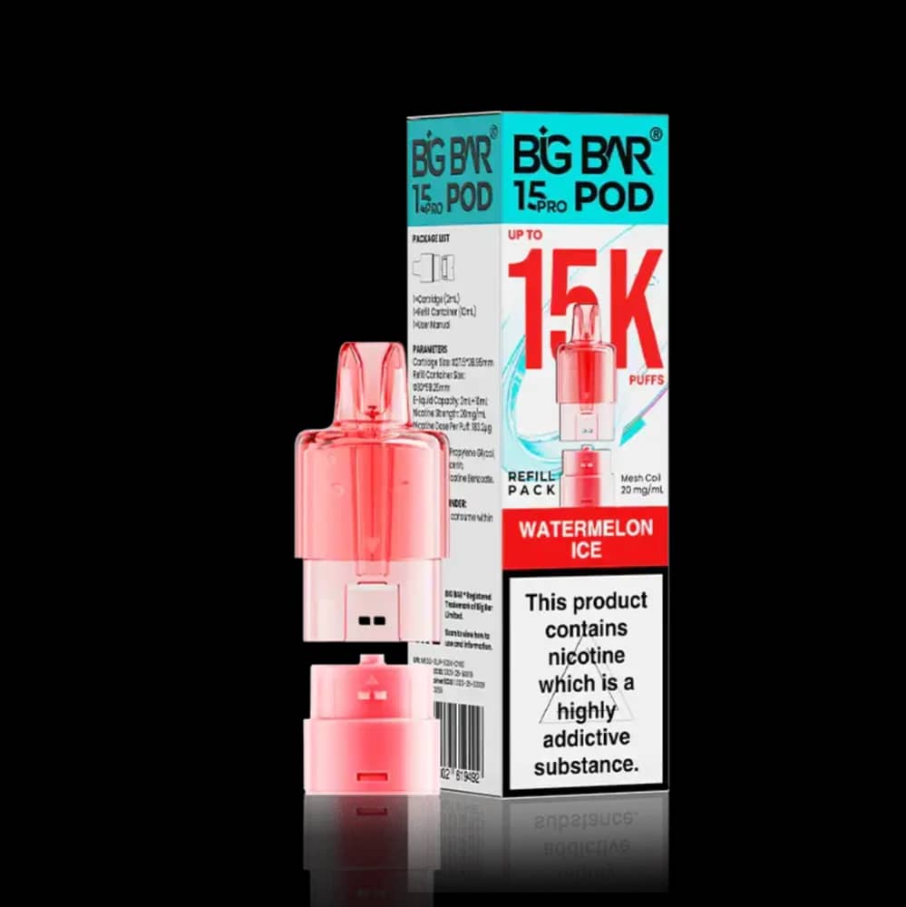 Big Bar Pro 15k Refill Pods (Box of 5) Watermelon Ice