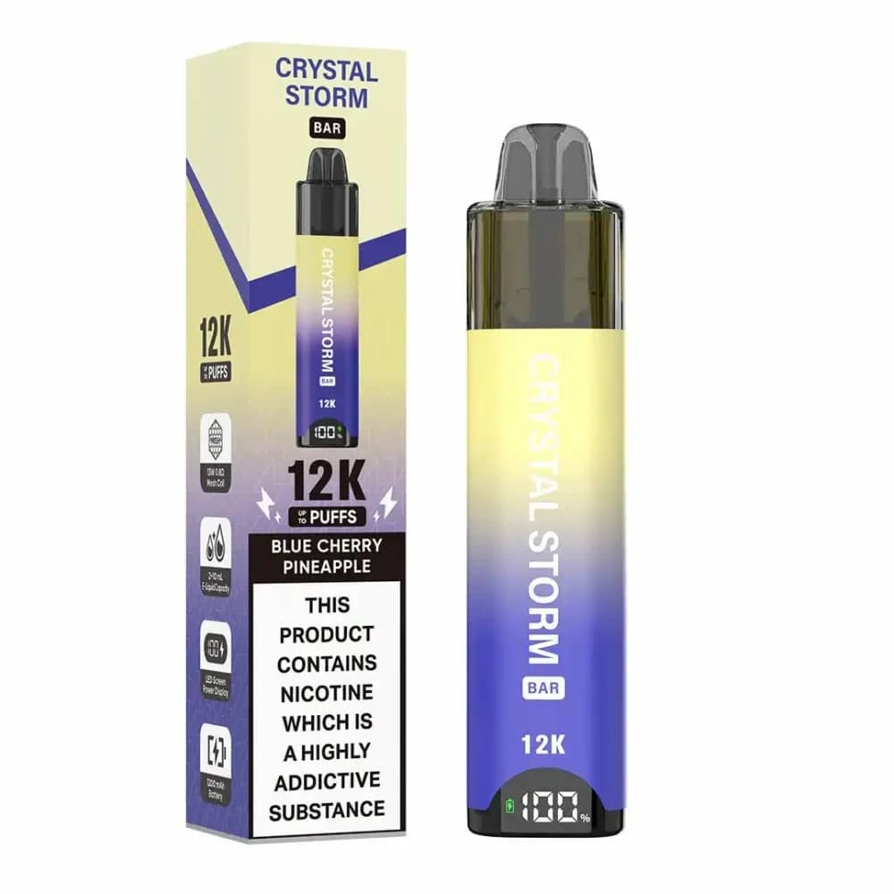 Crystal Strom Bar 12k | Prefilled 20mg Pod Kit | Box of 5 Blue Cherry Pineapple