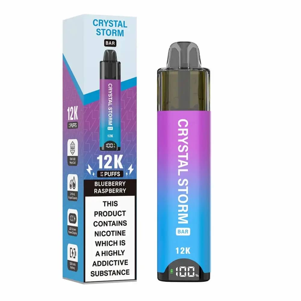 Crystal Strom Bar 12k | Prefilled 20mg Pod Kit | Box of 5 Blueberry Raspberry