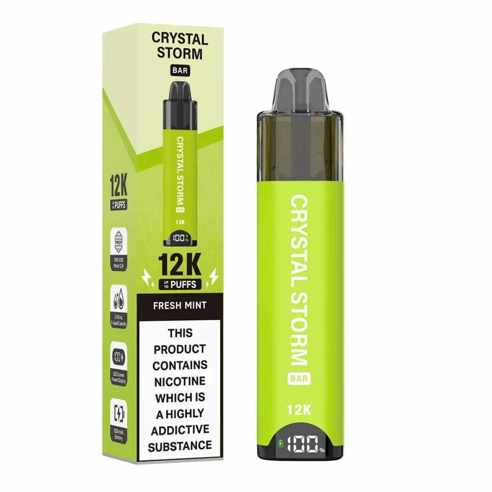 Crystal Strom Bar 12k | Prefilled 20mg Pod Kit | Box of 5 Fresh Mint