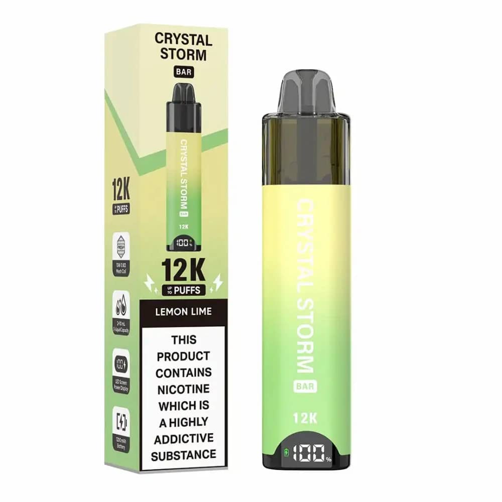 Crystal Strom Bar 12k | Prefilled 20mg Pod Kit | Box of 5 Lemon & Lime