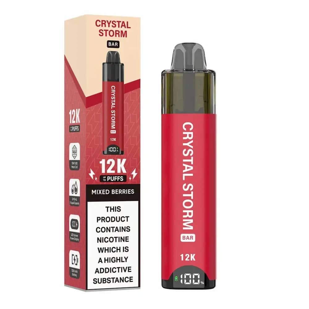 Crystal Strom Bar 12k | Prefilled 20mg Pod Kit | Box of 5 Mix Berry