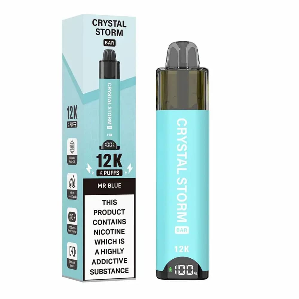 Crystal Strom Bar 12k | Prefilled 20mg Pod Kit | Box of 5 Mr Blue