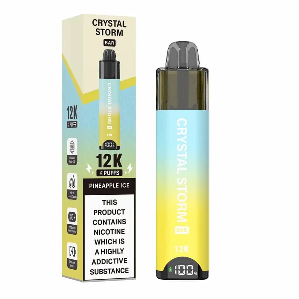 Crystal Strom Bar 12k | Prefilled 20mg Pod Kit | Box of 5 Pineapple Ice