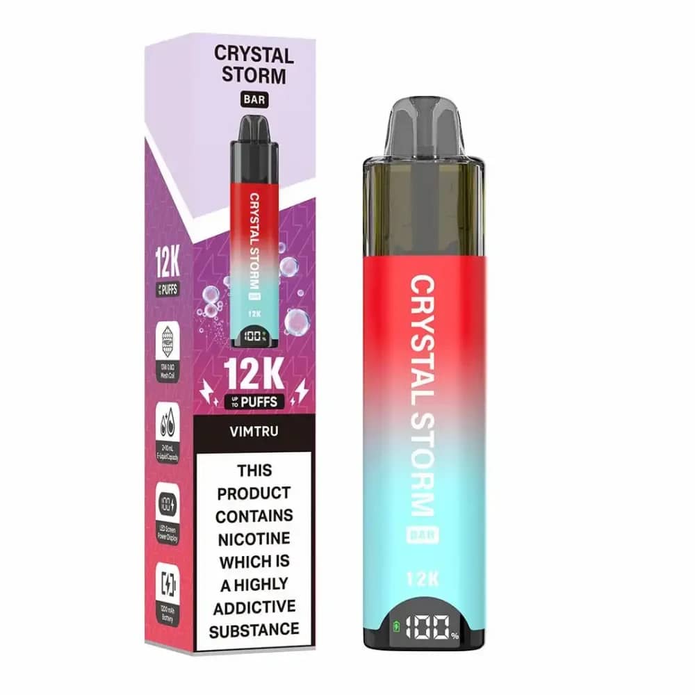 Crystal Strom Bar 12k | Prefilled 20mg Pod Kit | Box of 5 Vimtru