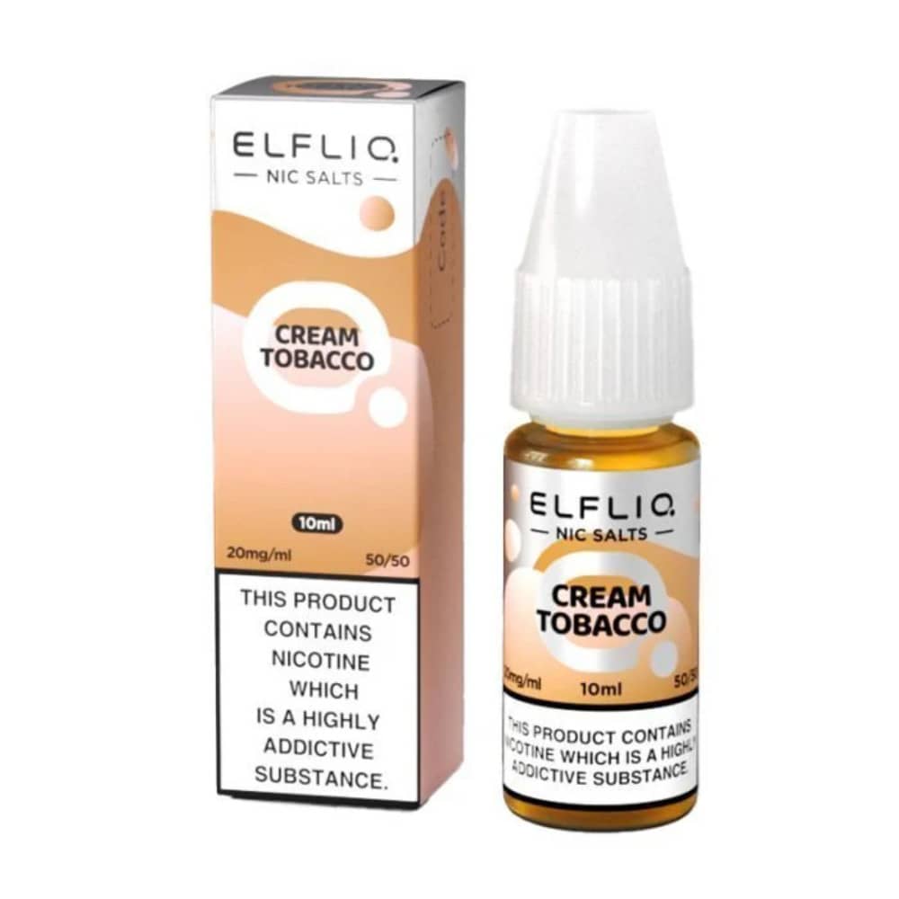 Elf Bar Elfliq Nic Salt E-Liquids 10ml Cream Tobacco 10mg