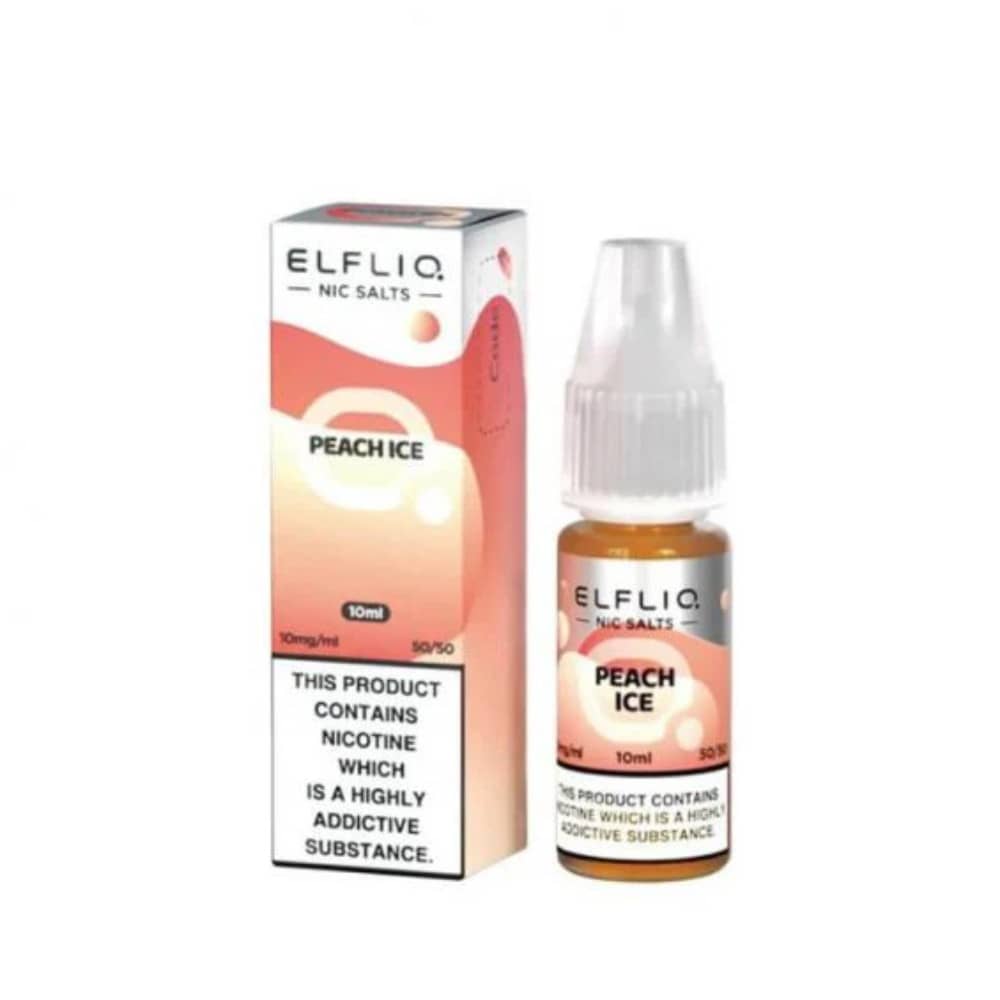 Elf Bar Elfliq Nic Salt E-Liquids 10ml Peach Ice 10mg