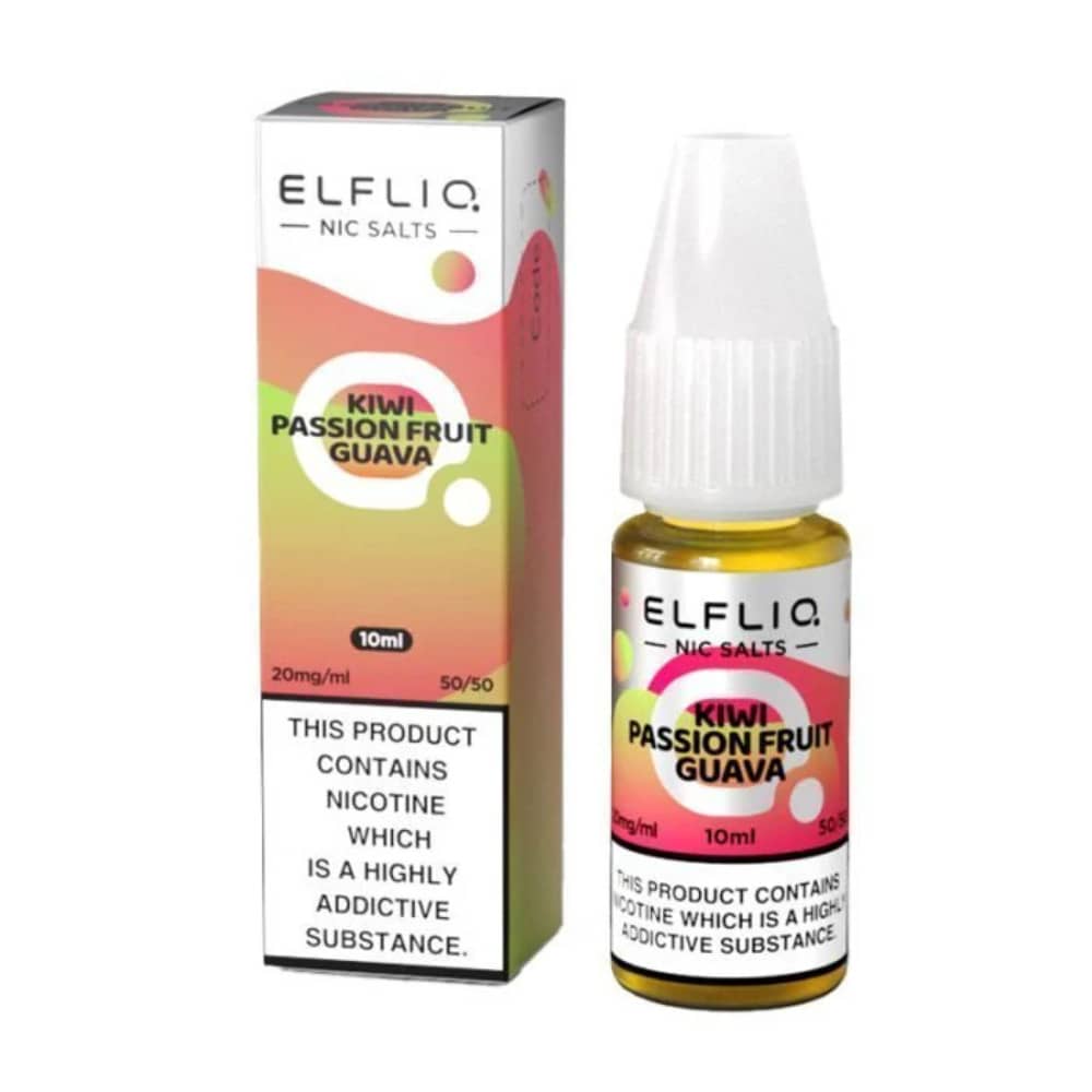 Elf Bar Elfliq Nic Salt E-Liquids 10ml Kiwi Passion Fruit Guava 20mg