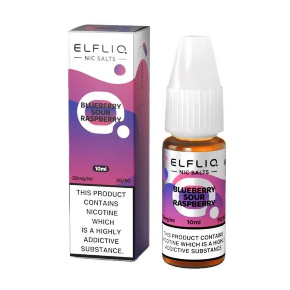Elf Bar Elfliq Nic Salt E-Liquids 10ml Blue Sour Raspberry 20mg