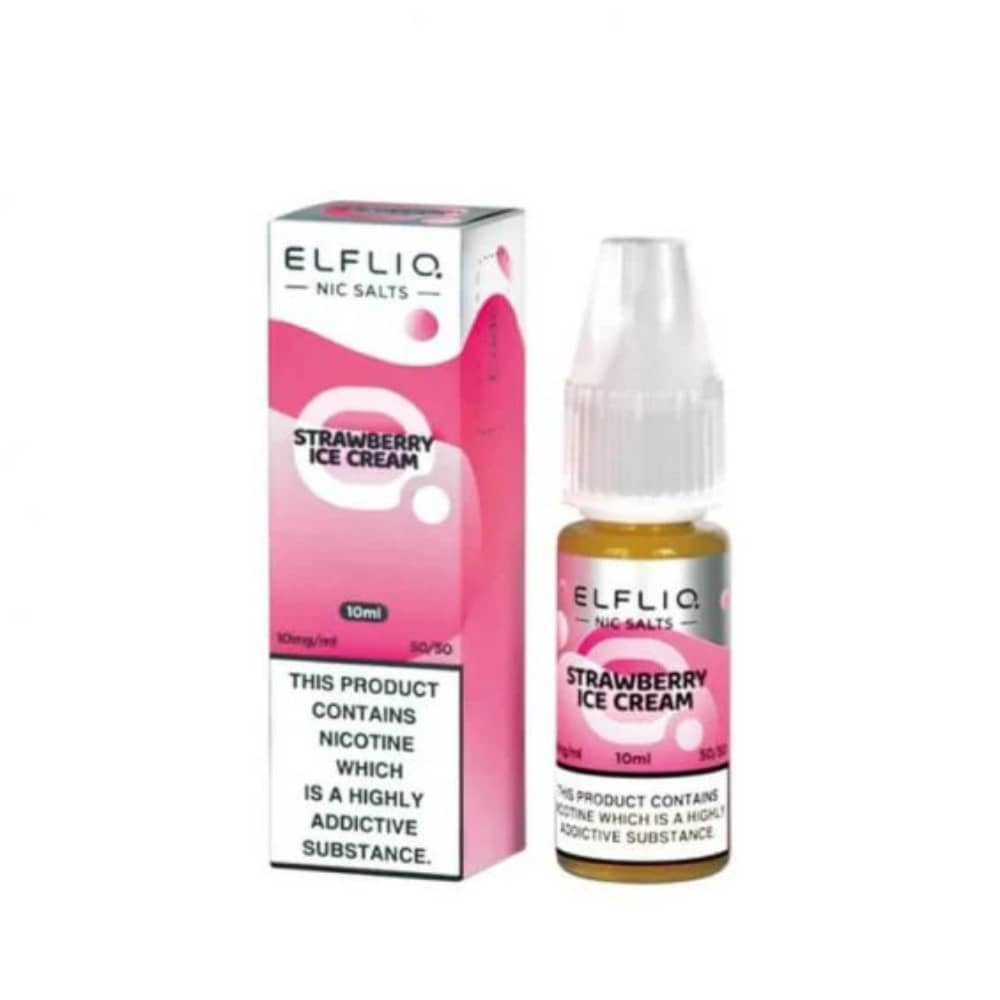 Elf Bar Elfliq Nic Salt E-Liquids 10ml Strawberry Ice Cream 20mg