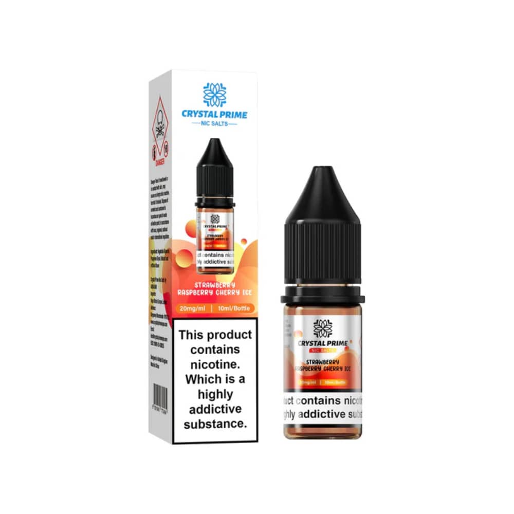 Crystal Prime Nic Salts E-Liquids 10ml Strawberry Raspberry Cherry Ice 20mg