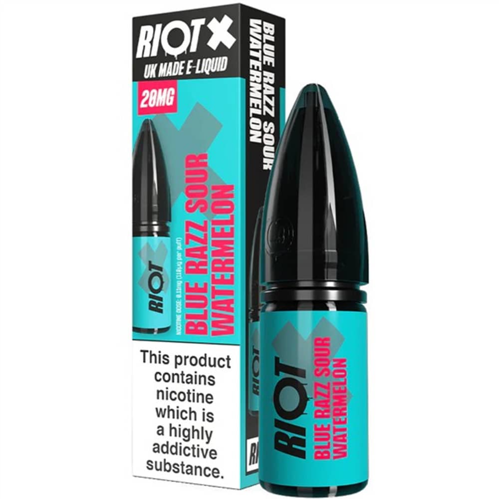 Riot X Nic Salts e liquids 10ml Blue Razz Sour Watermelon 20mg