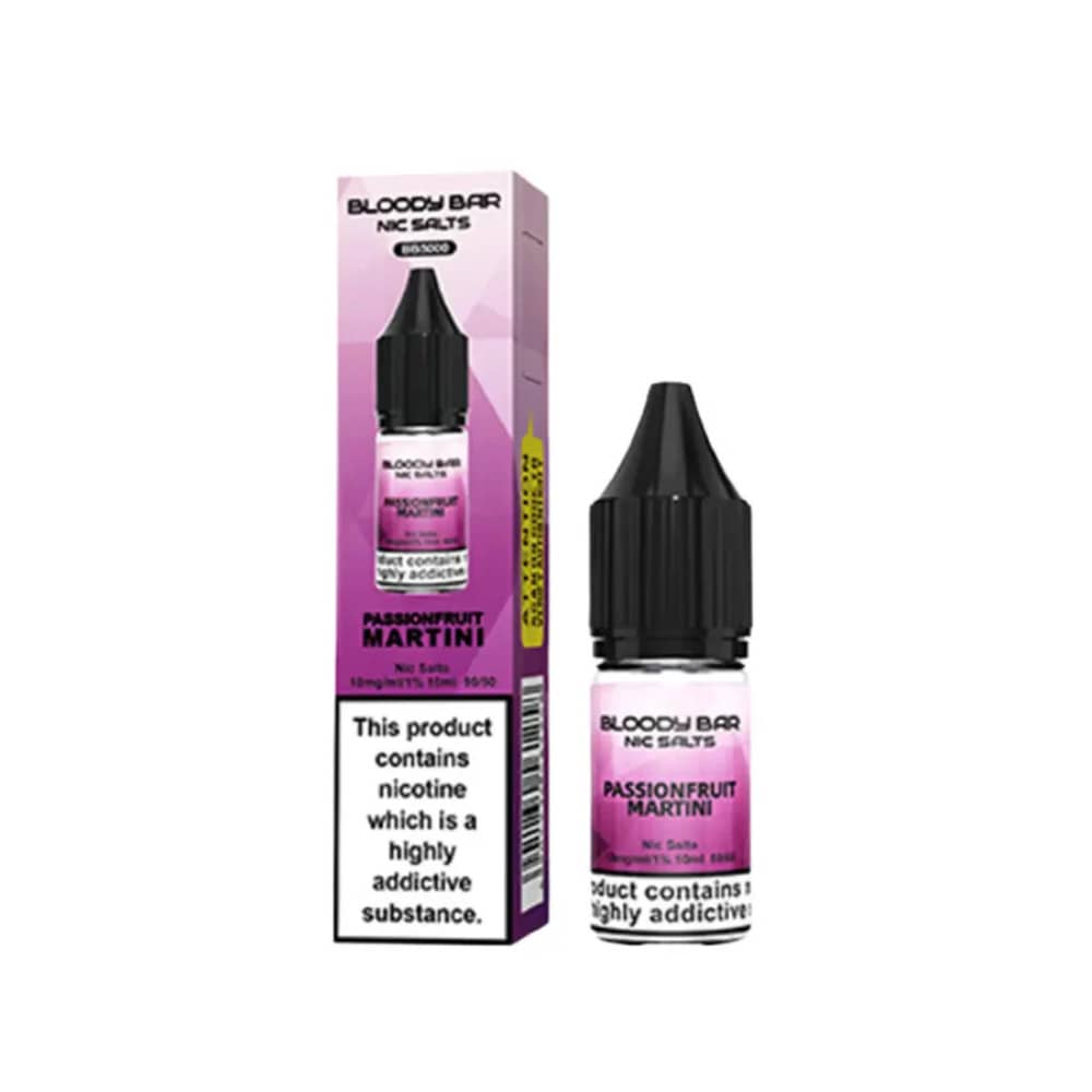 Bloody Bar Nic Salts e liquids 10ml Passionfruit Martini 20mg