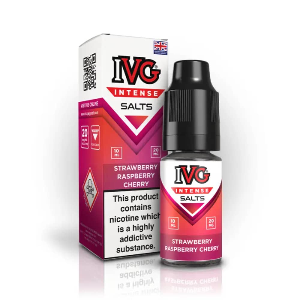 IVG Intense Nic Salts e liquids 10ml Strawberry Raspberry Cherry 10mg