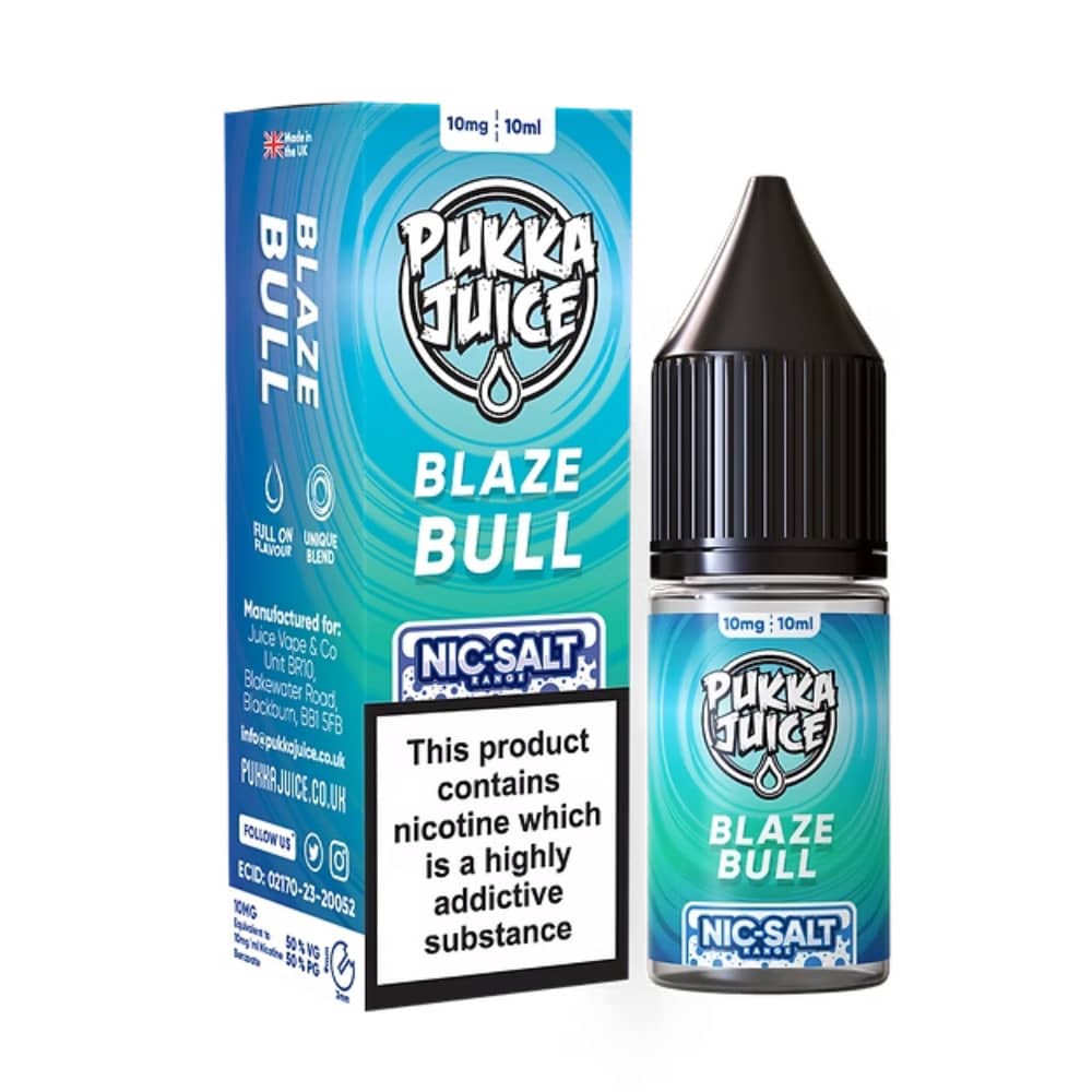 Pukka Juice Nic Salts e liquids 10ml Blaze Bull 10mg