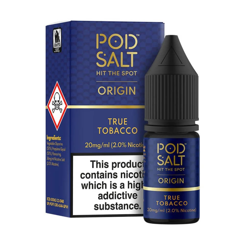 Pod Salt Origin Nic Salts e liquids 10ml True Tobacco 10mg