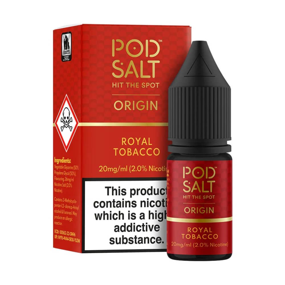 Pod Salt Origin Nic Salts e liquids 10ml Royal Tobacco 10mg