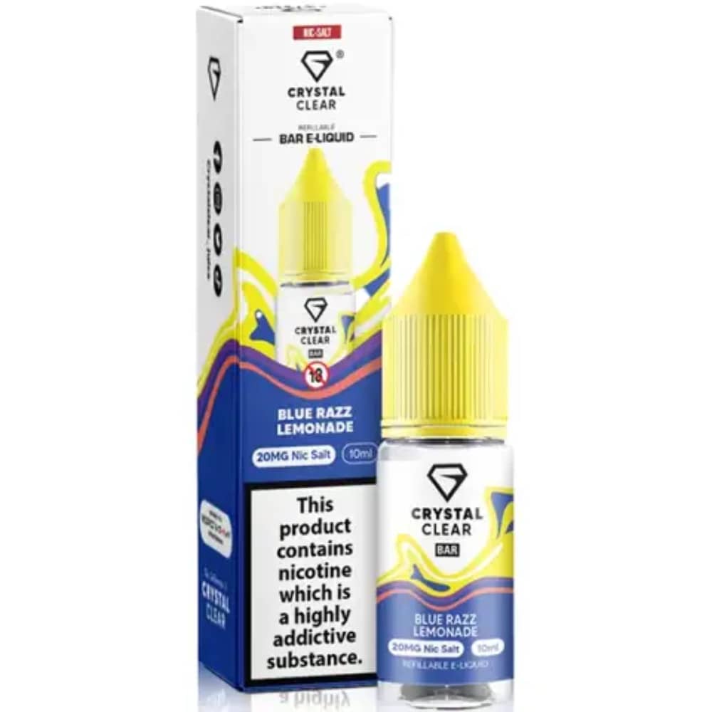 Crystal Clear Nic Salts e liquids 10ml Blue Razz Lemonade 20mg