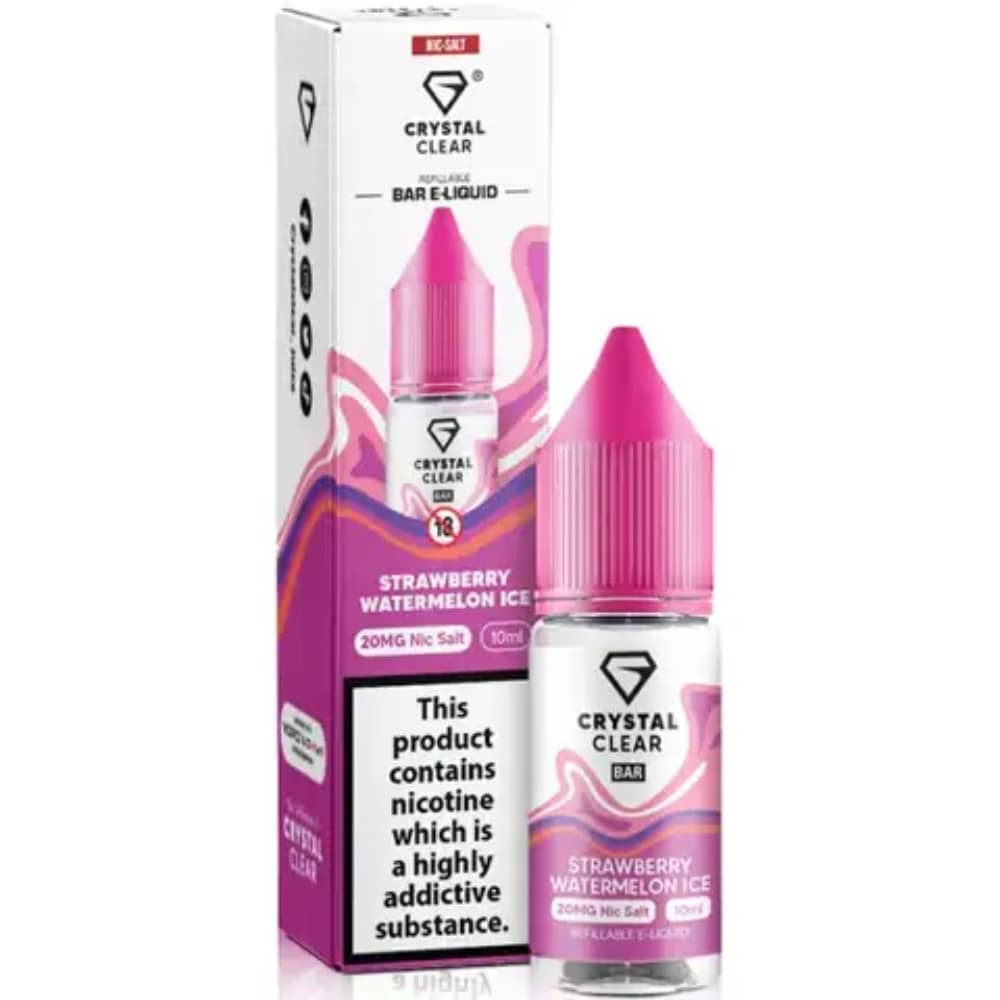 Crystal Clear Nic Salts e liquids 10ml Strawberry Watermelon Ice 10mg