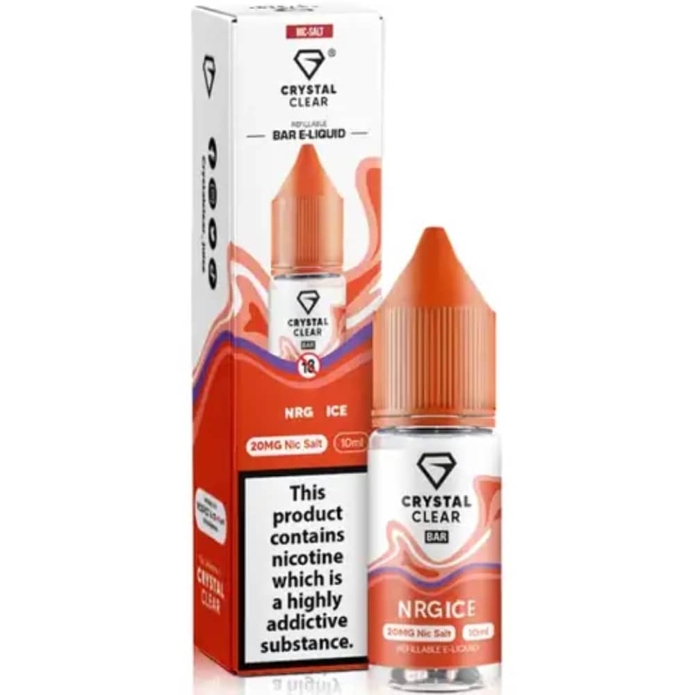 Crystal Clear Nic Salts e liquids 10ml Energy Ice 20mg